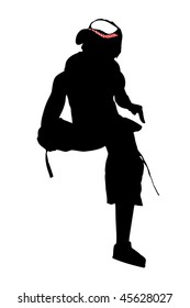 Vector silhouette of young dancing woman