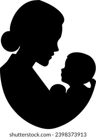 Vector Silhouette of Young Family