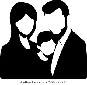 Vector Silhouette of Young Family