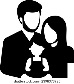Vector Silhouette of Young Family