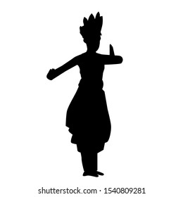 Vector Silhouette of Young Girl Traditional West Java, Sunda  Indonesia 
