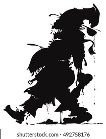 vector silhouette of the zombie chef