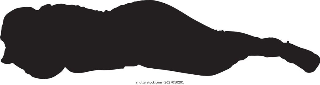  vector silhouette,front view of a woman lying on the floor 