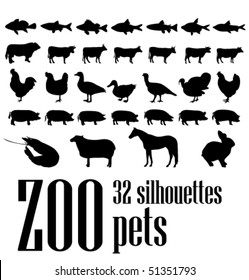 vector silhouettes 32 pets