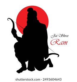 Vector Silhouettes art of God Rama, Hindu Lord Rama vector illustration