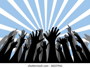 Vector silhouettes of an audience