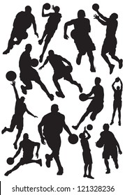 Vector silhouettes of basketball