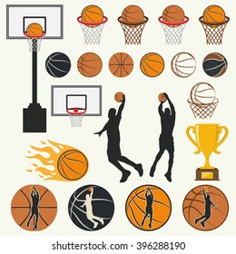 Vector silhouettes of basketball 