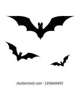 Vector silhouettes of bats