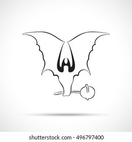 Vector silhouettes of bats with sweet lollipop.