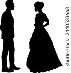 Vector silhouettes body man and woman - Couple - Wedding - Two persons