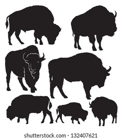 vector silhouettes of the Buffalo