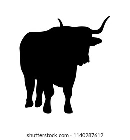 Vector Silhouettes Bull Stock Vector (Royalty Free) 1140287612 ...