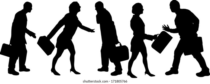 vector Silhouettes of businesspeople