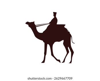 vector silhouettes of camel isolated over white background.arab man and camel ready to edit silhouettes vector pack of arabic man riding camel