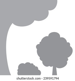 Vector silhouettes of cartoon trees