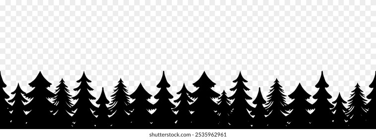 Vector siluetas de árboles de Navidad PNG. Fondo inconsútil de árboles de Navidad, textura de la superposición.