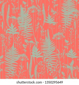 Vector silhouettes collection. Set of field flowers, herbs. Element of seamless pattern. Paper design. Print element.