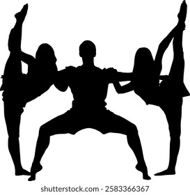 vector silhouettes of dancing people