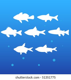 vector silhouettes fish