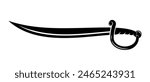 Vector silhouettes of flat-designed Arabian, pirate, and executioner swords isolated on a white background.