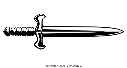 Vector silhouettes of flat-designed Arabian, pirate, and executioner swords isolated on a white background.