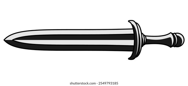 Siluetas de Vector de espadas árabes, piratas y verdugos de diseño plano aisladas sobre un fondo blanco.