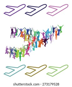 Silhuetas vetoriais que formam uma forma específica