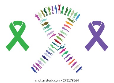 Vector silhouettes forming a specific shape
