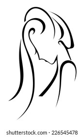 Vector silhouettes of girl