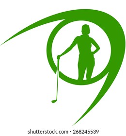 Vector silhouettes of golf on a white background.