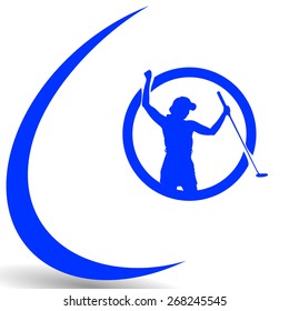 Vector silhouettes of golf on a white background.