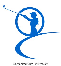 Vector silhouettes of golf on a white background.