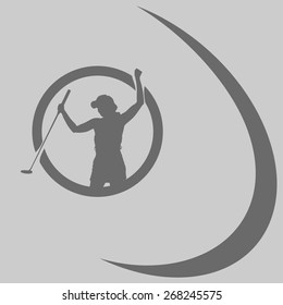 Vector silhouettes of golf on a white background.