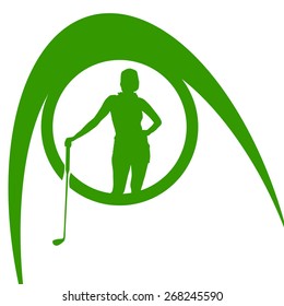 Vector silhouettes of golf on a white background.