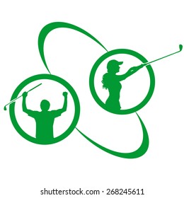 Vector silhouettes of golf on a white background.