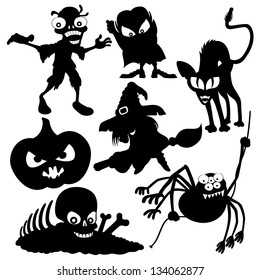 Vector silhouettes. Halloween.