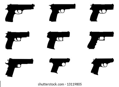 Vector Silhouettes Handguns Stock Vector (Royalty Free) 13119805 ...