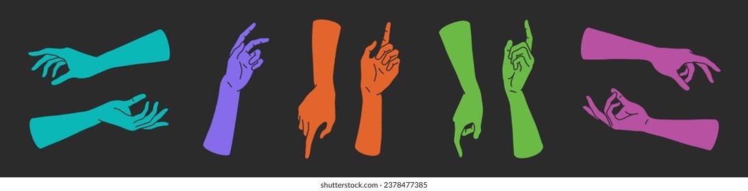 Vector Silhouettes of Hands, Mystic or Esoteric Gestures