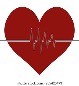 Vector silhouettes of hearts on a white background.
