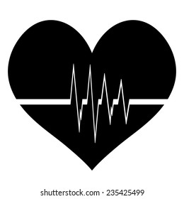 Vector silhouettes of hearts on a white background.