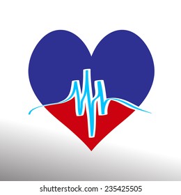 Vector silhouettes of hearts on a white background.