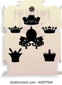 Vector silhouettes, heraldic 12, vector illustration