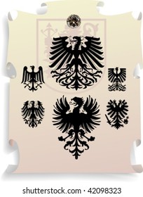 Vector silhouettes, heraldic 14, vector illustration