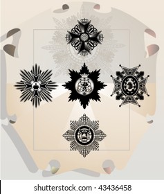 Vector silhouettes, heraldic 20, vector illustration