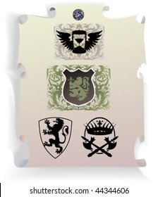 Vector silhouettes, heraldic 31, vector illustration