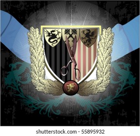 Vector silhouettes, heraldic 59, vector illustration