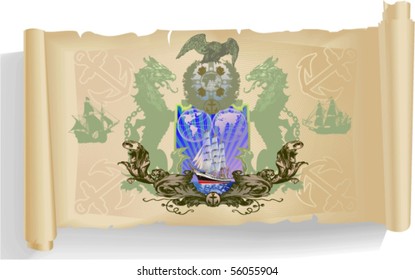 Vector silhouettes, heraldic 64 ,vector silhouettes