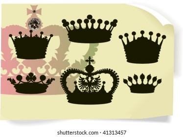 Vector silhouettes, heraldic 7, vector illustration