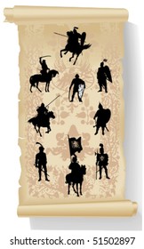 Vector silhouettes, knight 10, vector illustration
